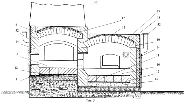 разрез Г-Г печи (продольный разрез). 